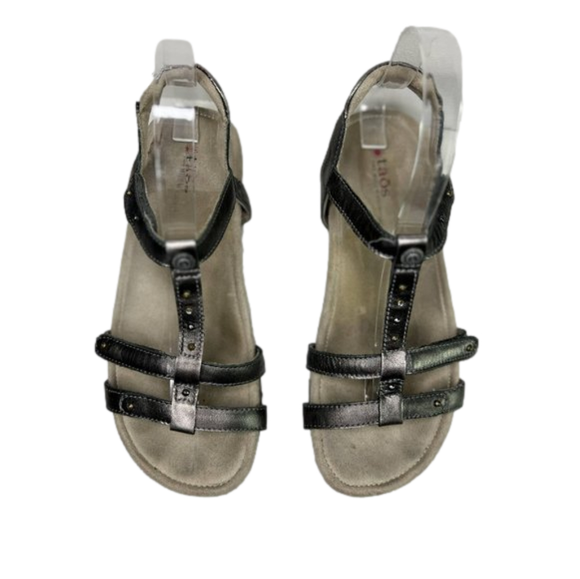 TAOS Women's Sandals Black Leather Trophy Support Adjustable Straps Size 8 - Picture 4 of 5